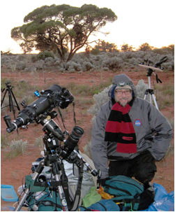 Chris Kitting (wearing a CSUEB scarf) with some of his 400+ lbs of equipment in the sub-freezing dawn (by: Chris Kitting)